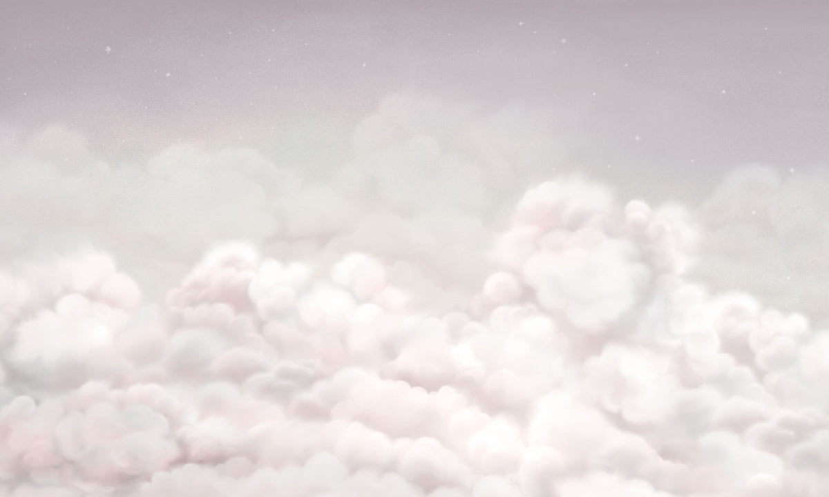 Calming Clouds Pink Wall Mural in your room