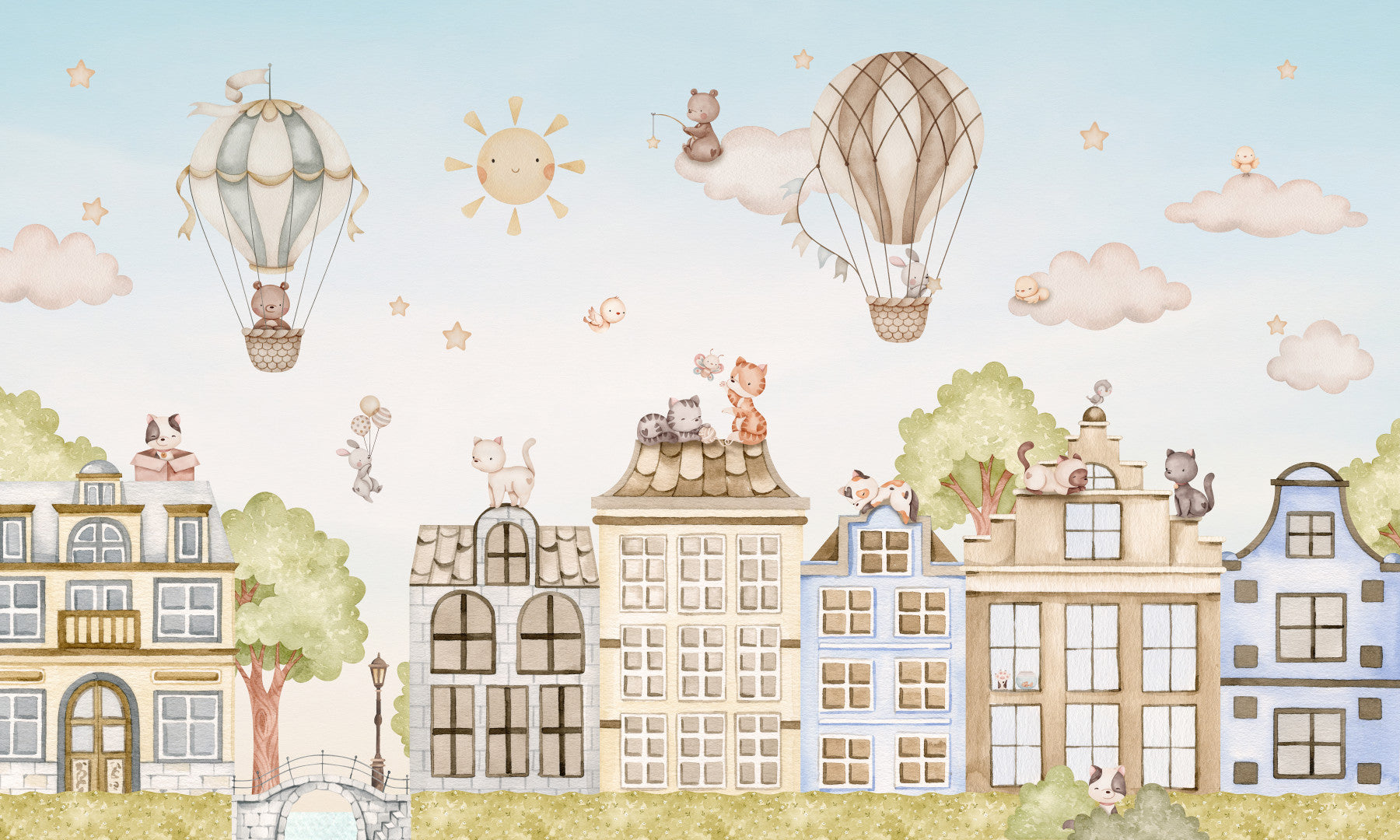 City Cats Wall Mural