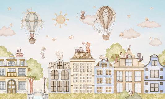 City Cats Wall Mural