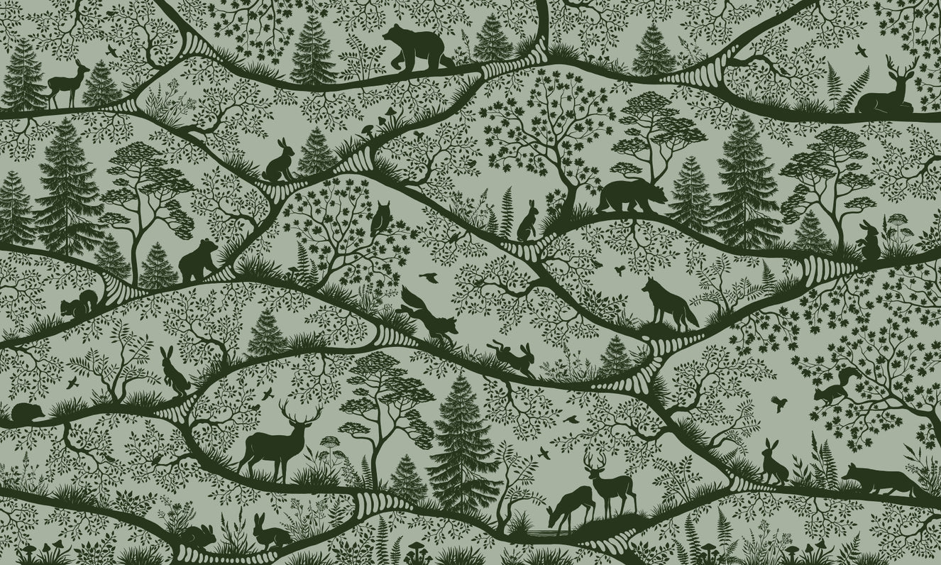 Nordic Nature Green Green Wall Mural