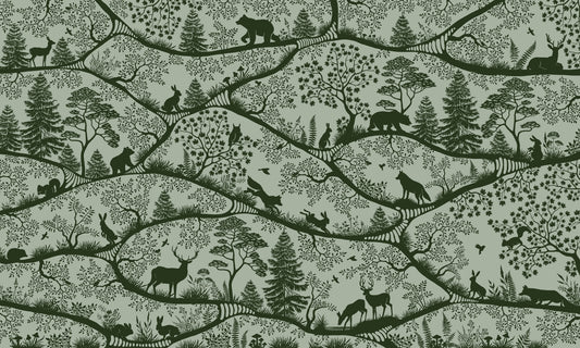 Nordic Nature Green Green Wall Mural