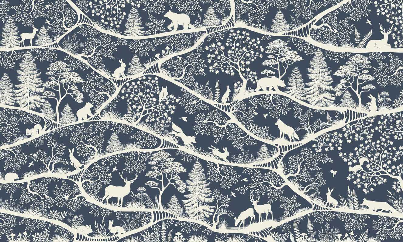 Nordic Nature Blue White Wall Mural