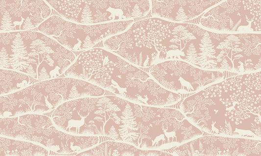 Nordic Nature Pink White Wall Mural