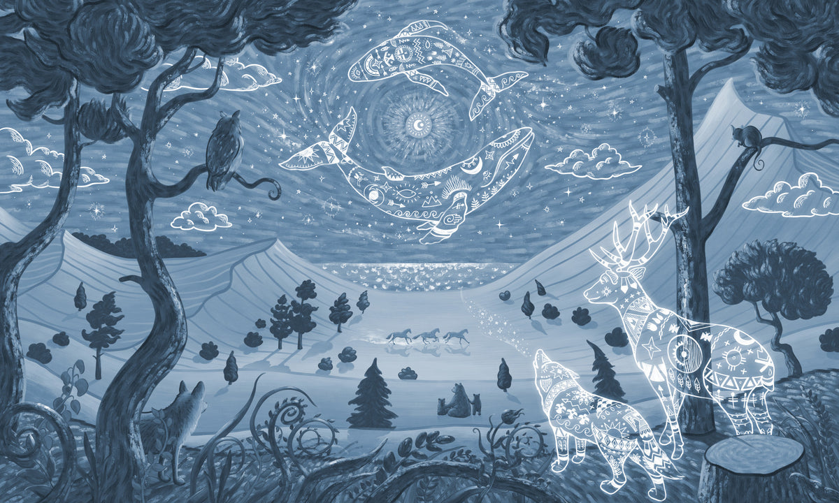 Spirit Night Blue Wall Mural in your room
