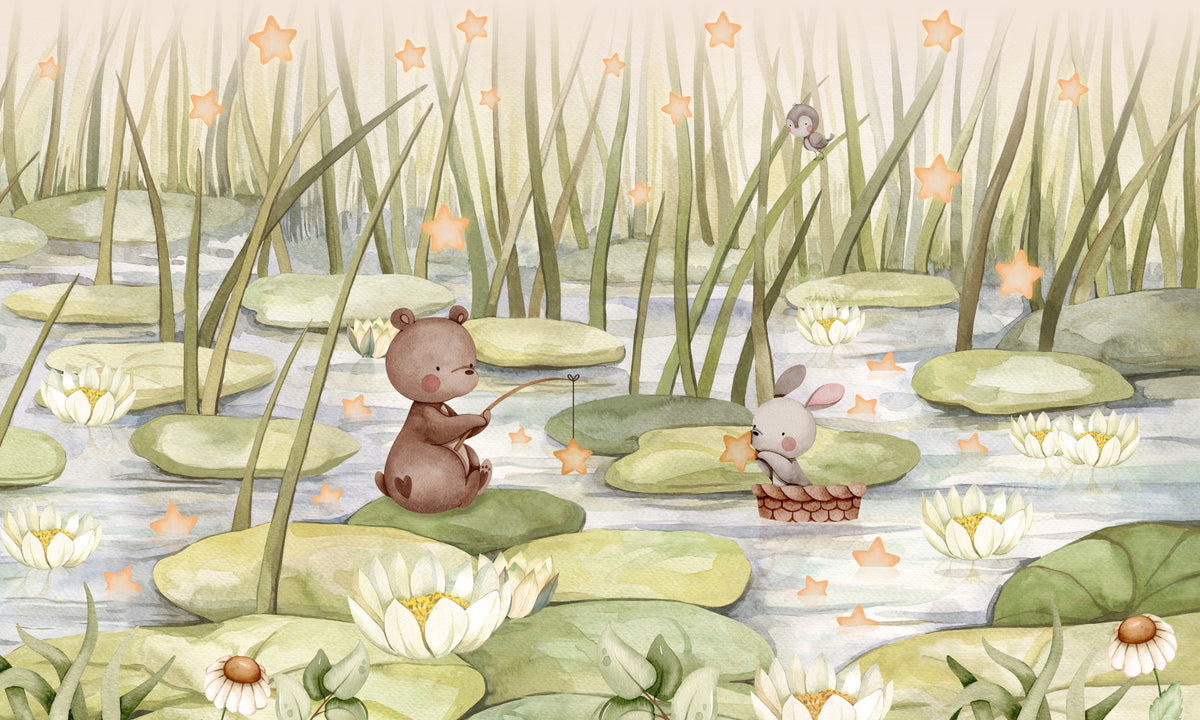 Starry Pond Wall Mural in your room