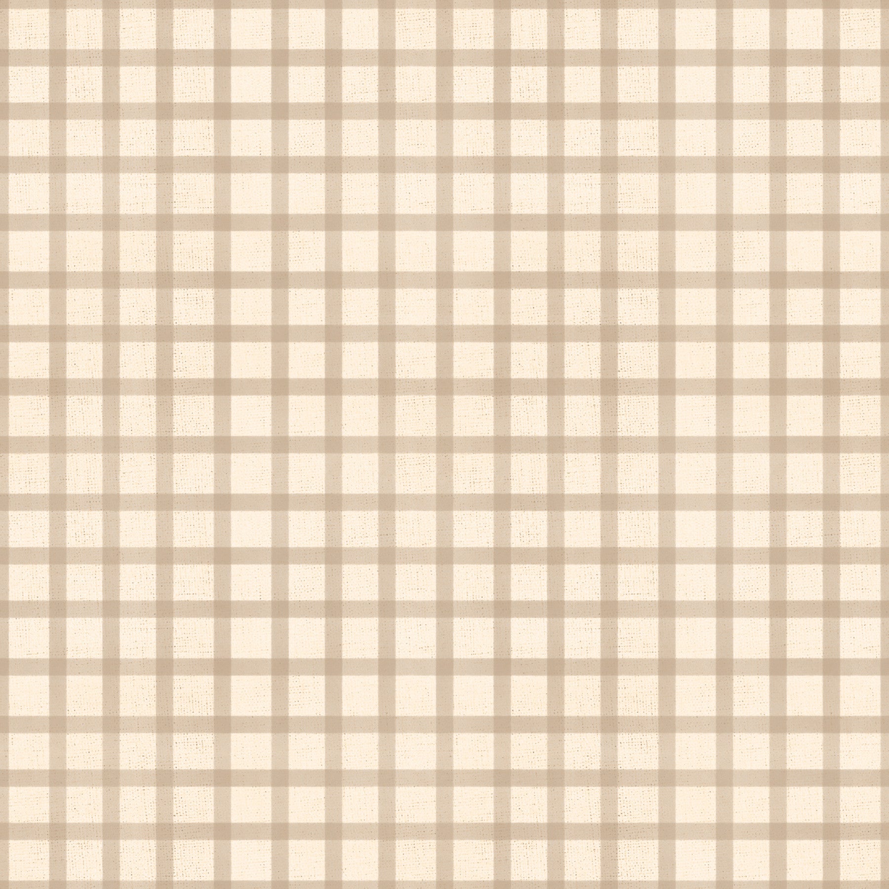 Living room wallpaper with soft gingham on canvas and a warm vintage beige plaid