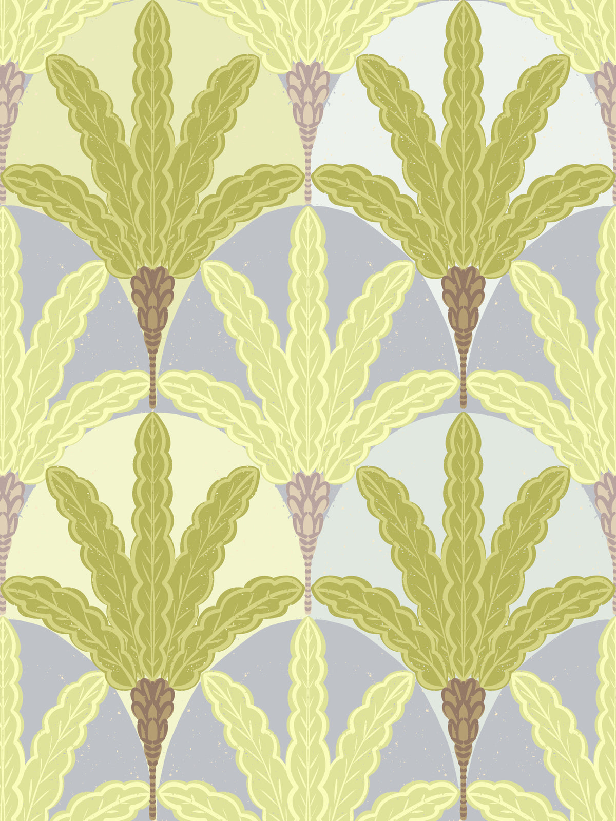 Verdant Fan Pattern Wallpaper⁠ in your room — zoomed