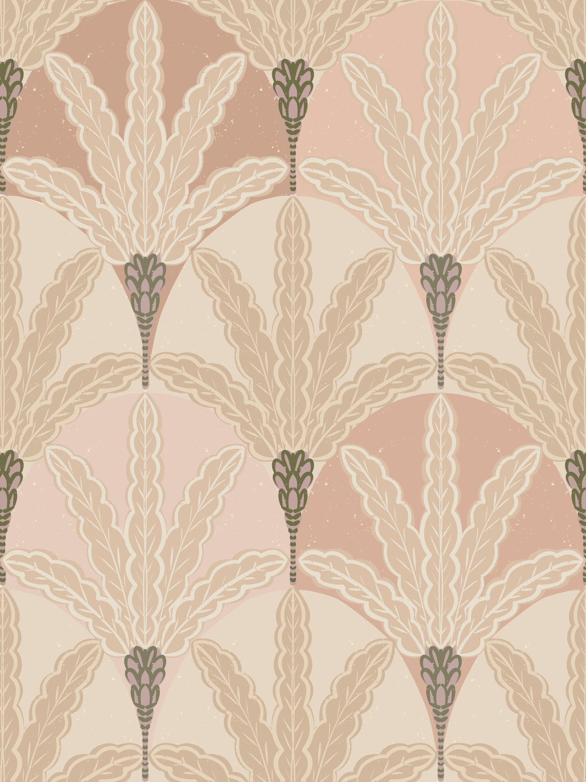 Blush Deco Foliage Wallpaper⁠