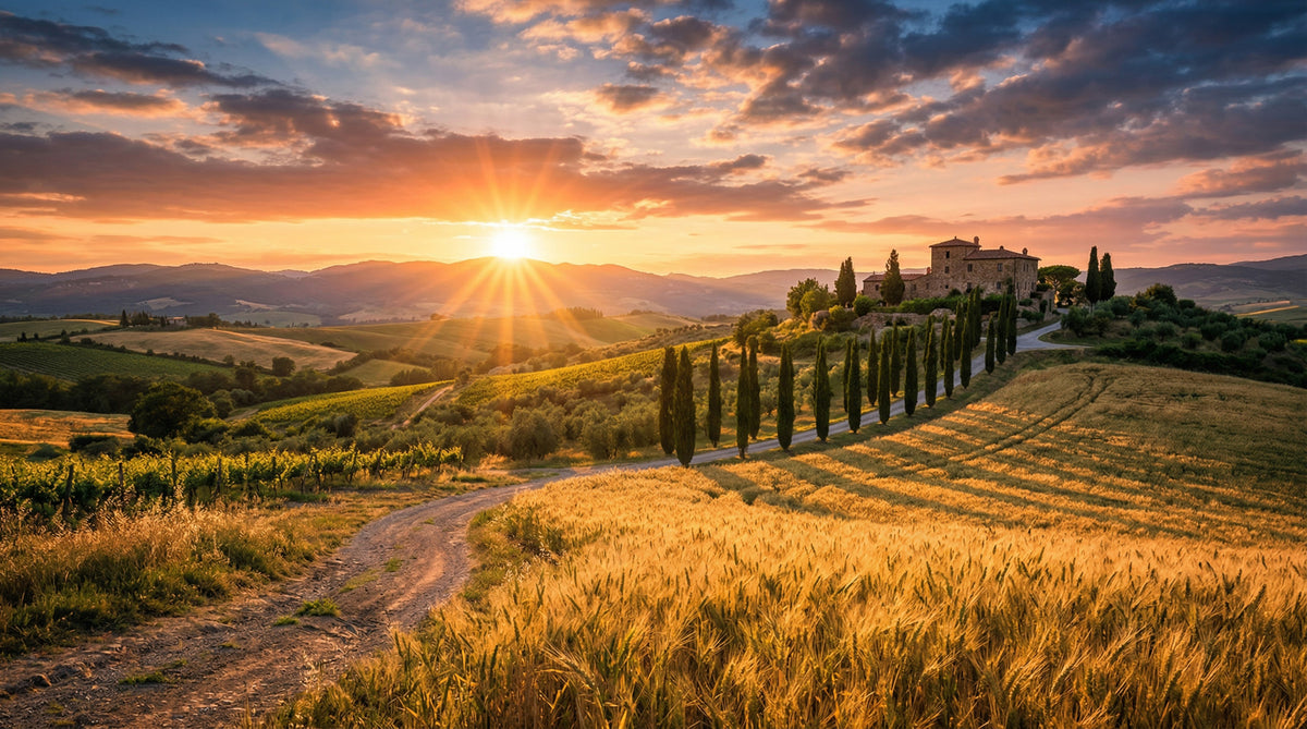 Tuscan Golden Hour Wall Mural in your room