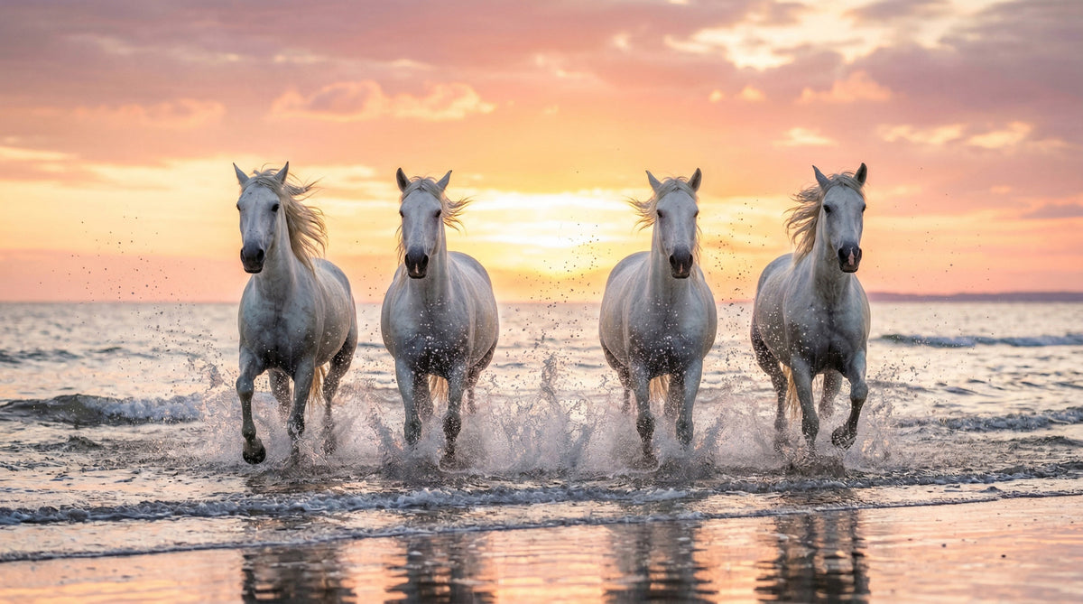 Wild Horses, Golden Shore Wall Mural in your room