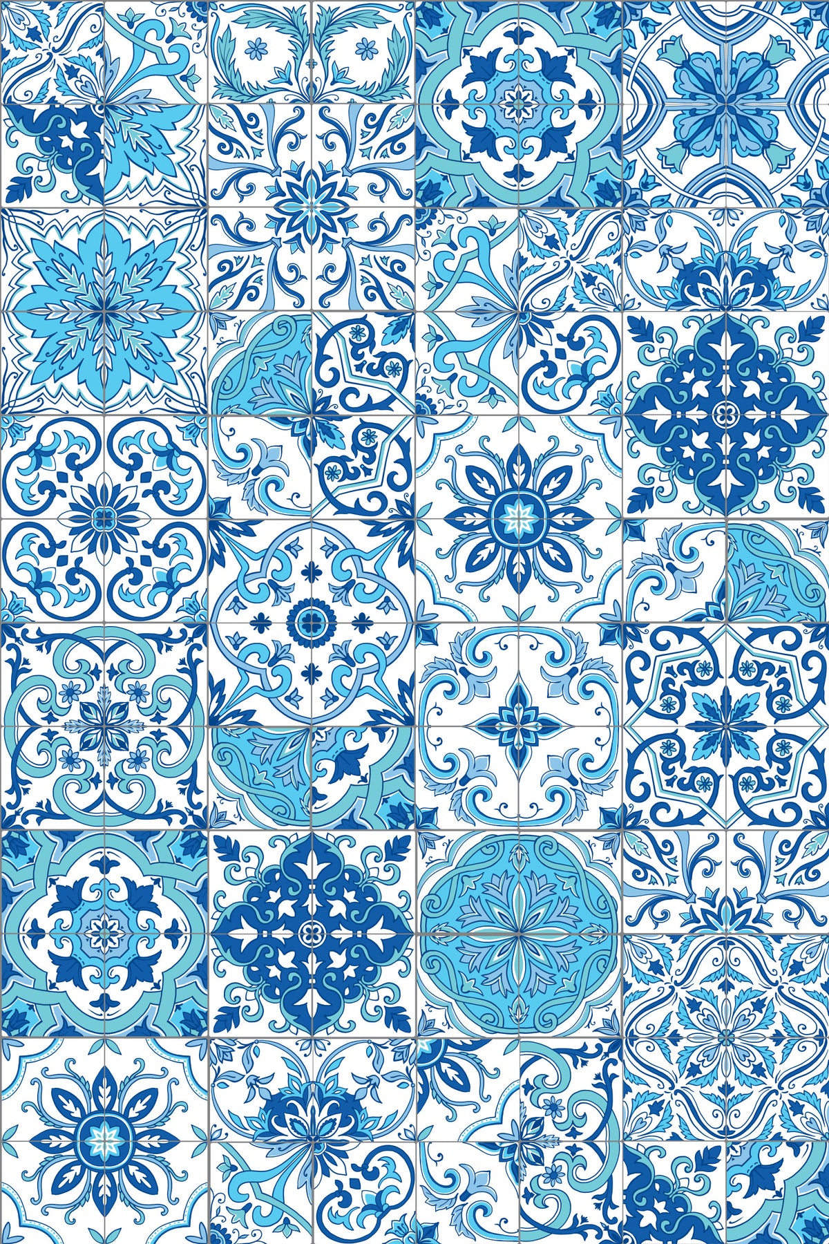 Mediterranean hues/ Azulejo tiles 2 Wallpaper⁠ in your room