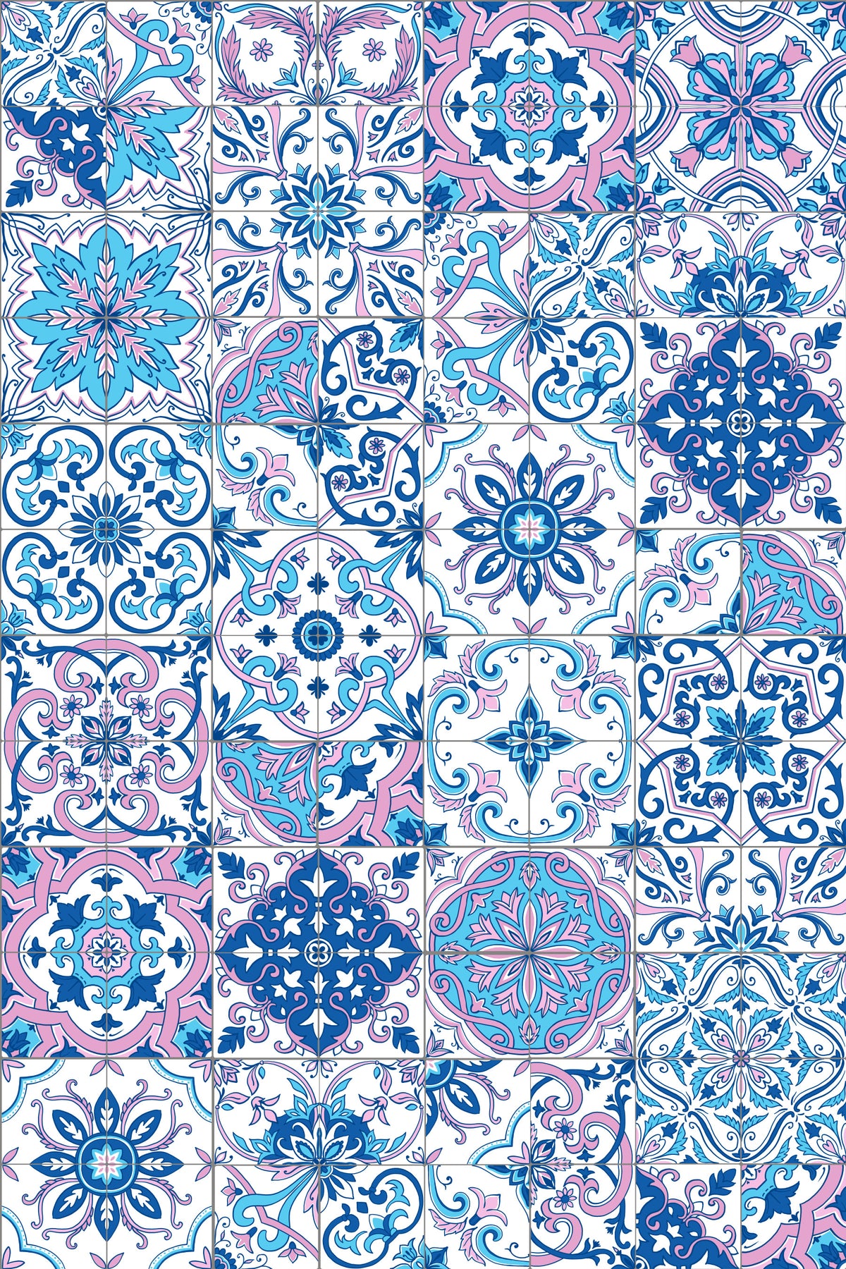 Mediterranean hues/ Azulejo tiles 3 Wallpaper⁠ in your room — zoomed