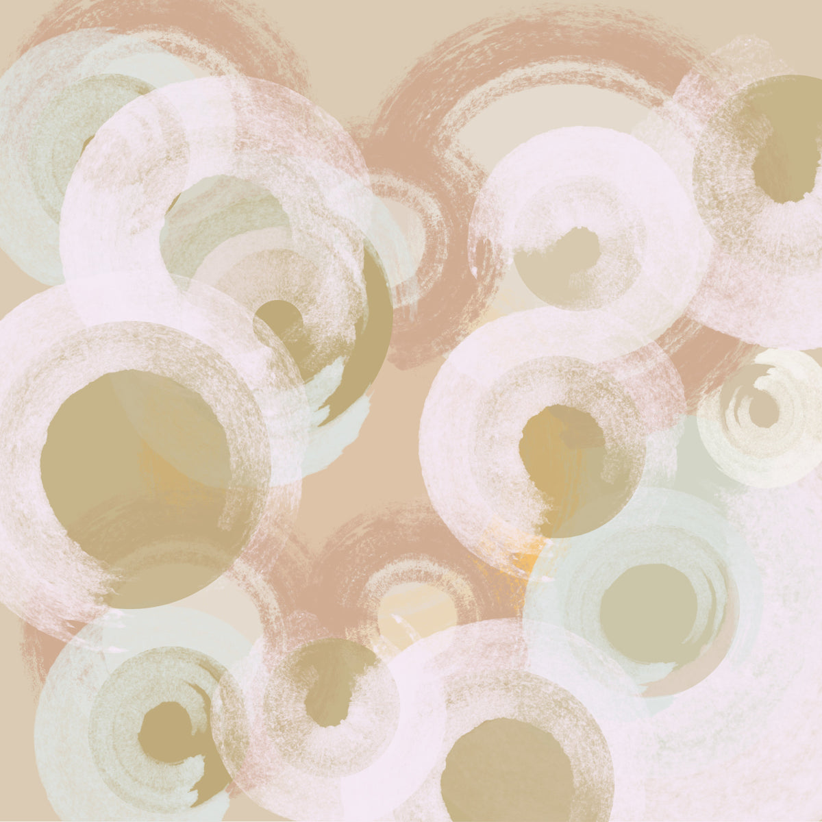 Whisper Brush Ovals Wall Mural in your room — zoomed