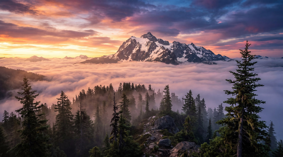 Sunset Peak Serenity Wall Mural