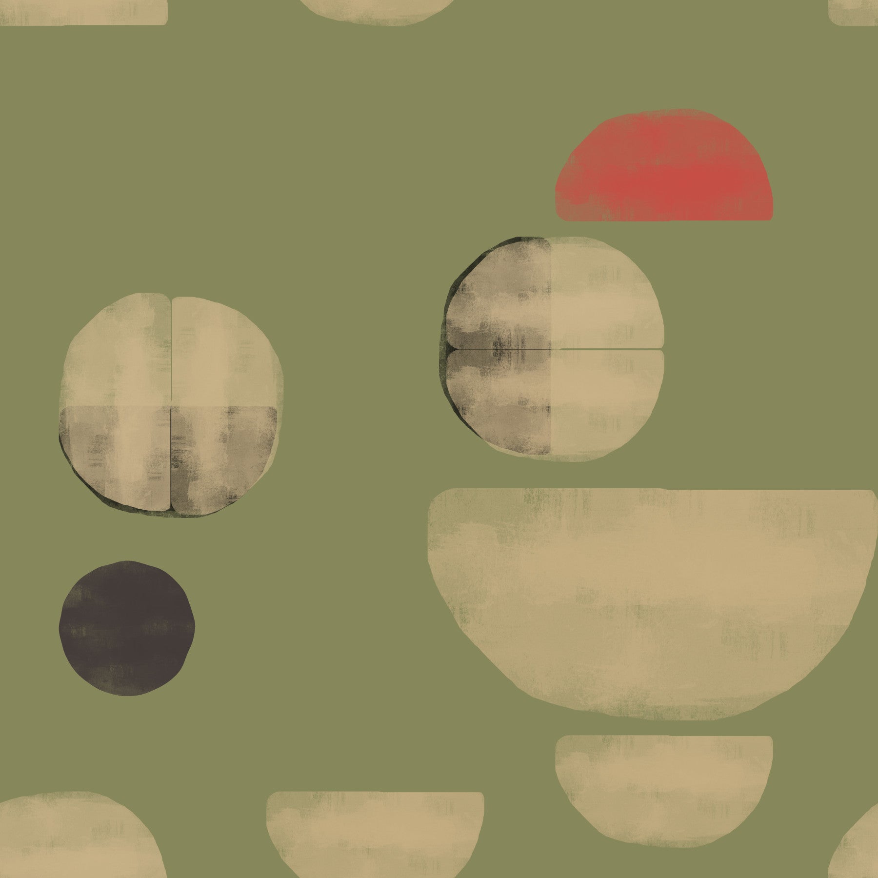 Abstract Earth Tone Shapes Wallpaper