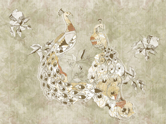 Ornate Vintage Bird Wall Mural Wall Mural