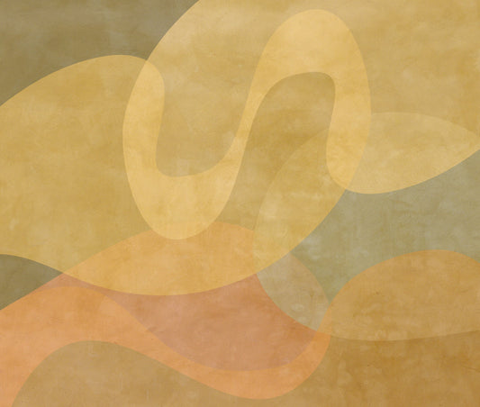 Golden Ochre Organic Flow Wall Mural