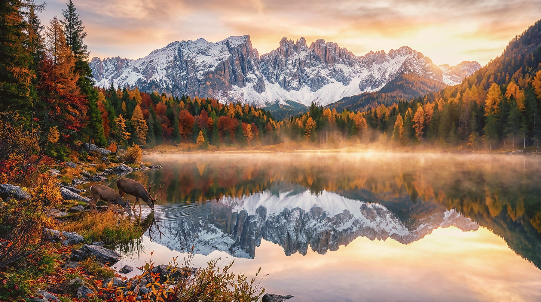 Alpine Autumn Serenity Wall Mural