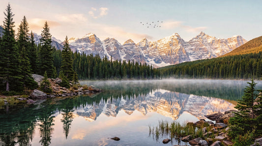 Alpine Dawn Reflection Wall Mural