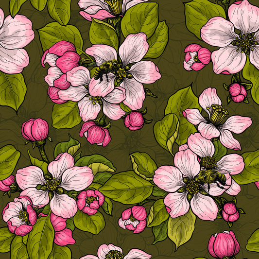 Apple blossom on green Wallpaper⁠