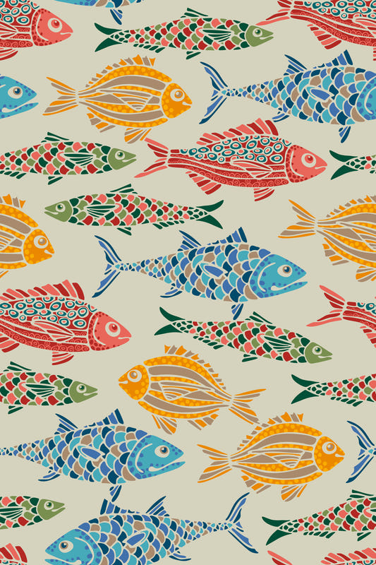 Mediterranean Sea Fish Bright Multicolored Red Blue Green Yellow Wallpaper⁠