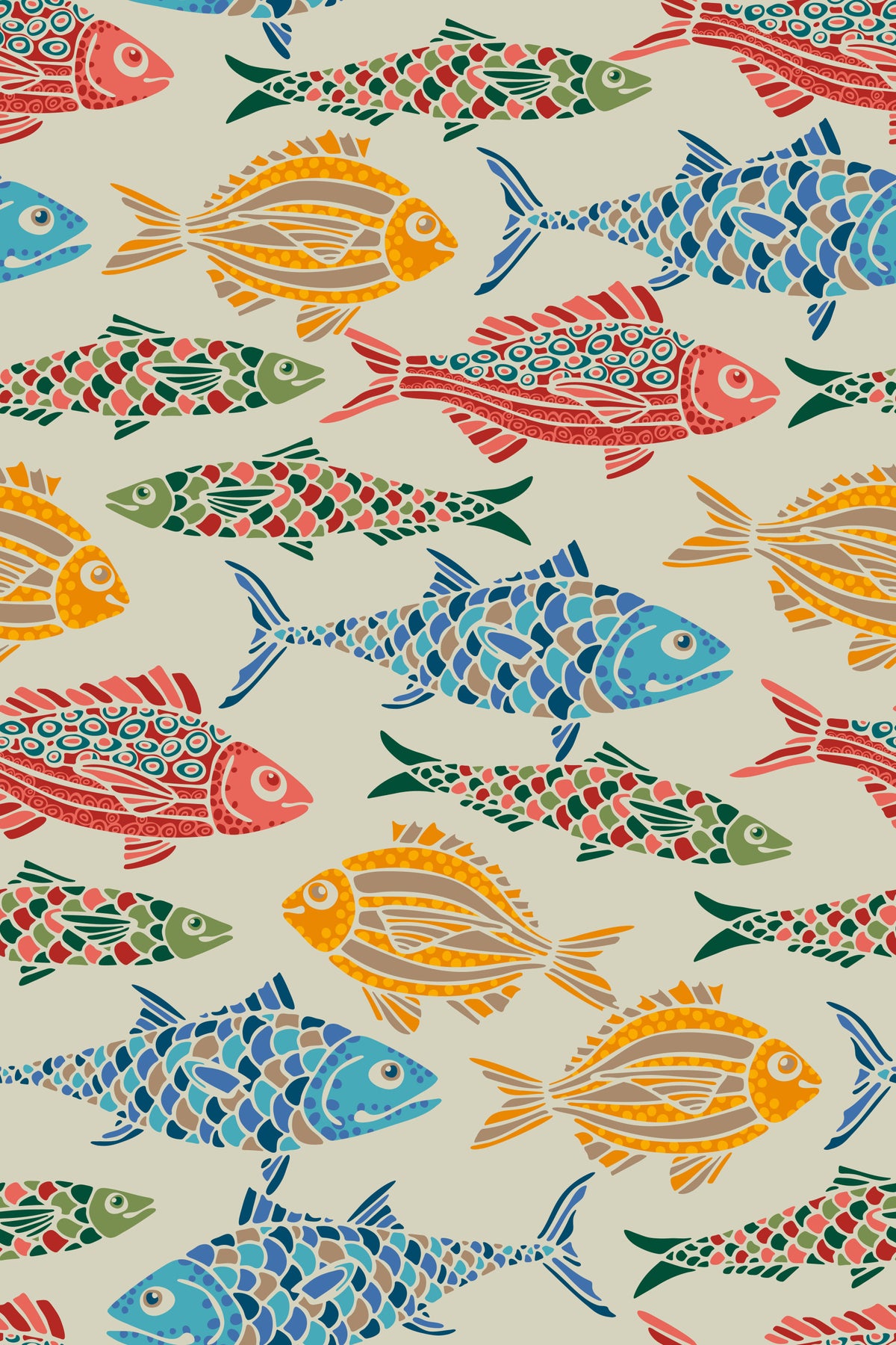 Mediterranean Sea Fish Bright Multicolored Red Blue Green Yellow Wallpaper⁠