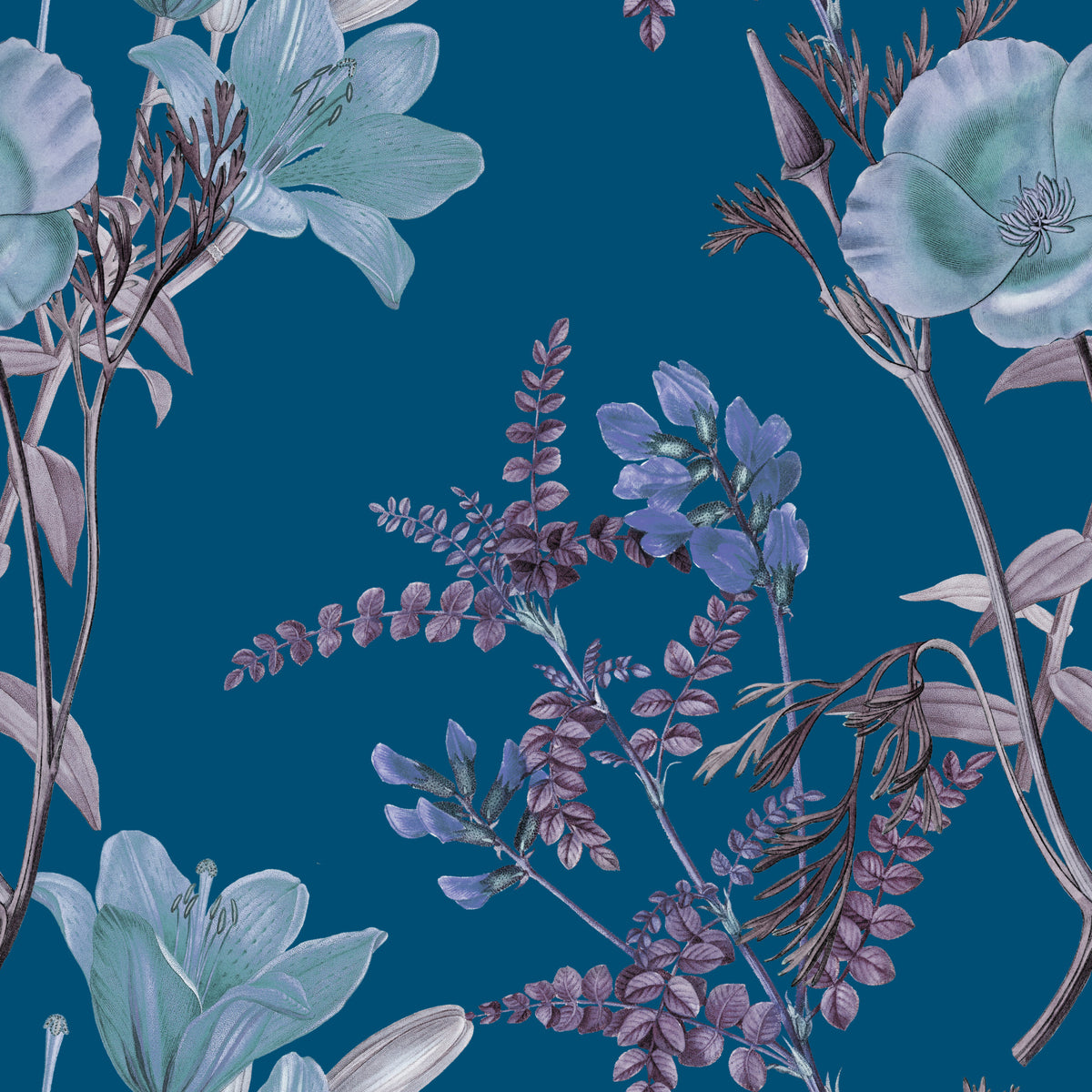 Elegancia botánica nocturna Wallpaper⁠