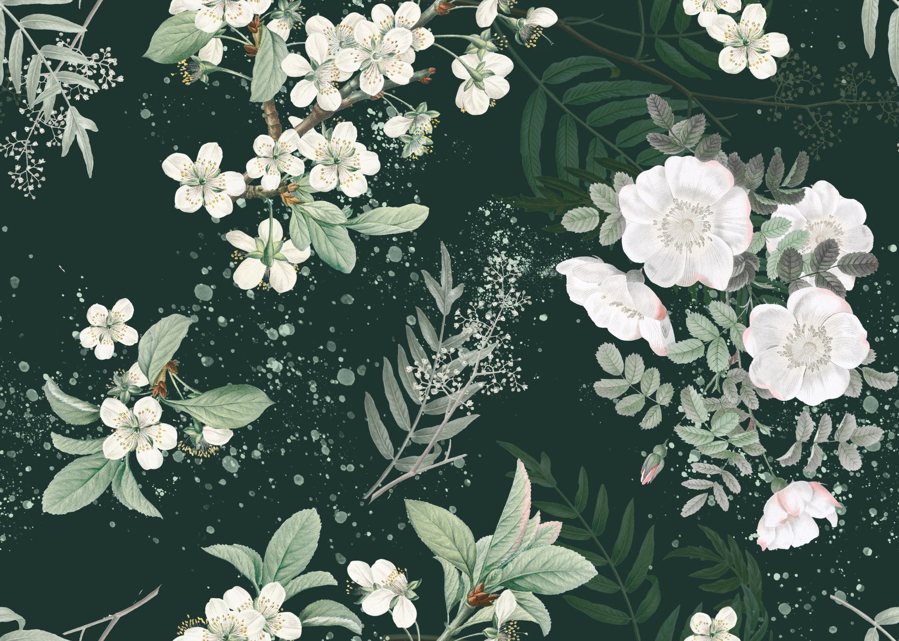 Elegancia de la floración del bosque Wall Mural