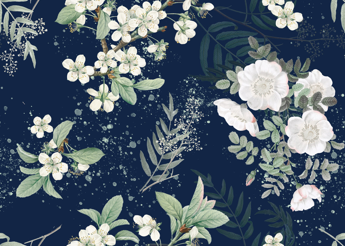 Star-lit Flower Garden Wall Mural in your room — zoomed