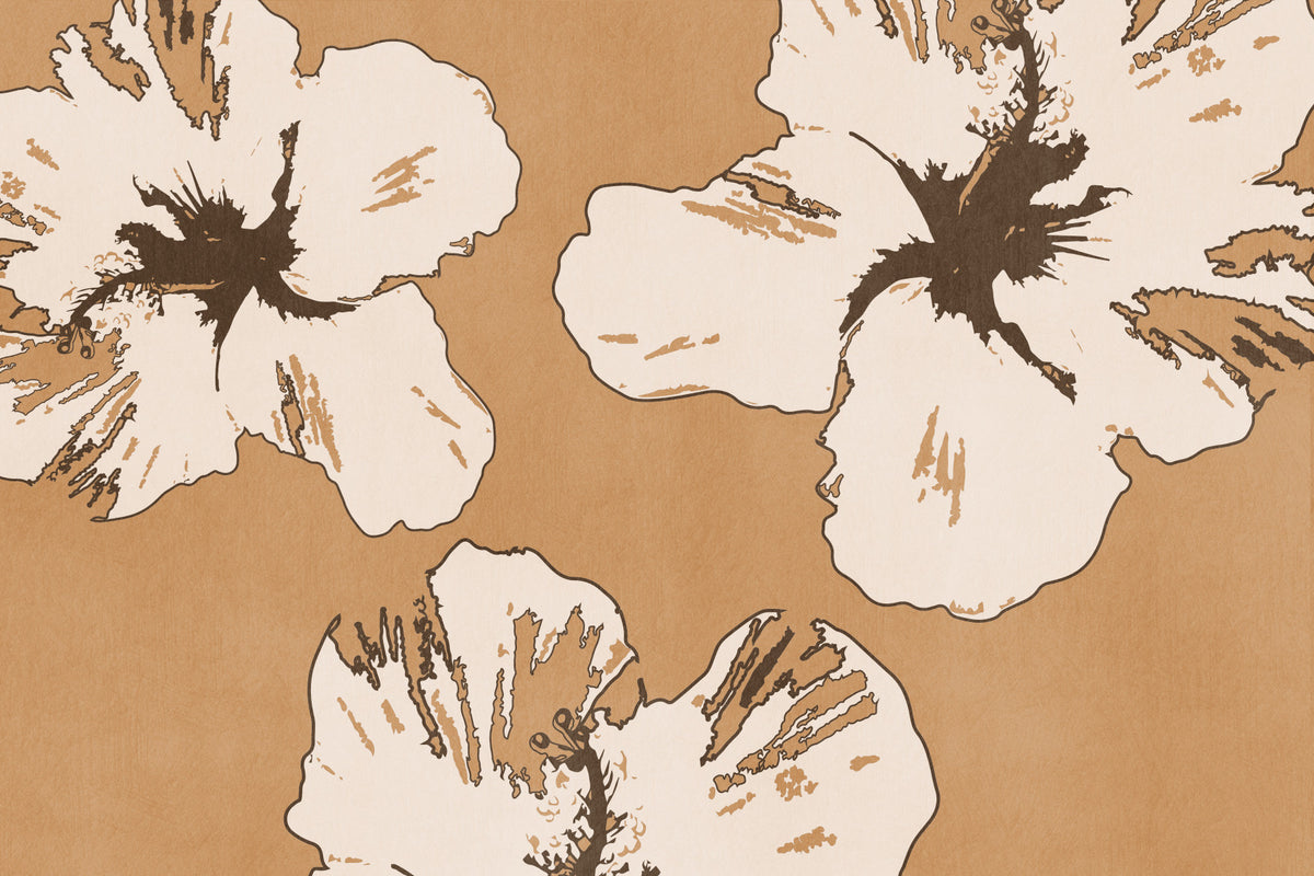 Warm Mix of Hibiscus Wall Mural in your room — zoomed