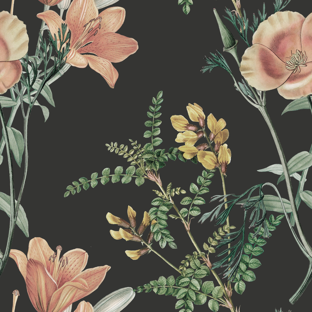 Traditional Botanical Wallpaper in your room