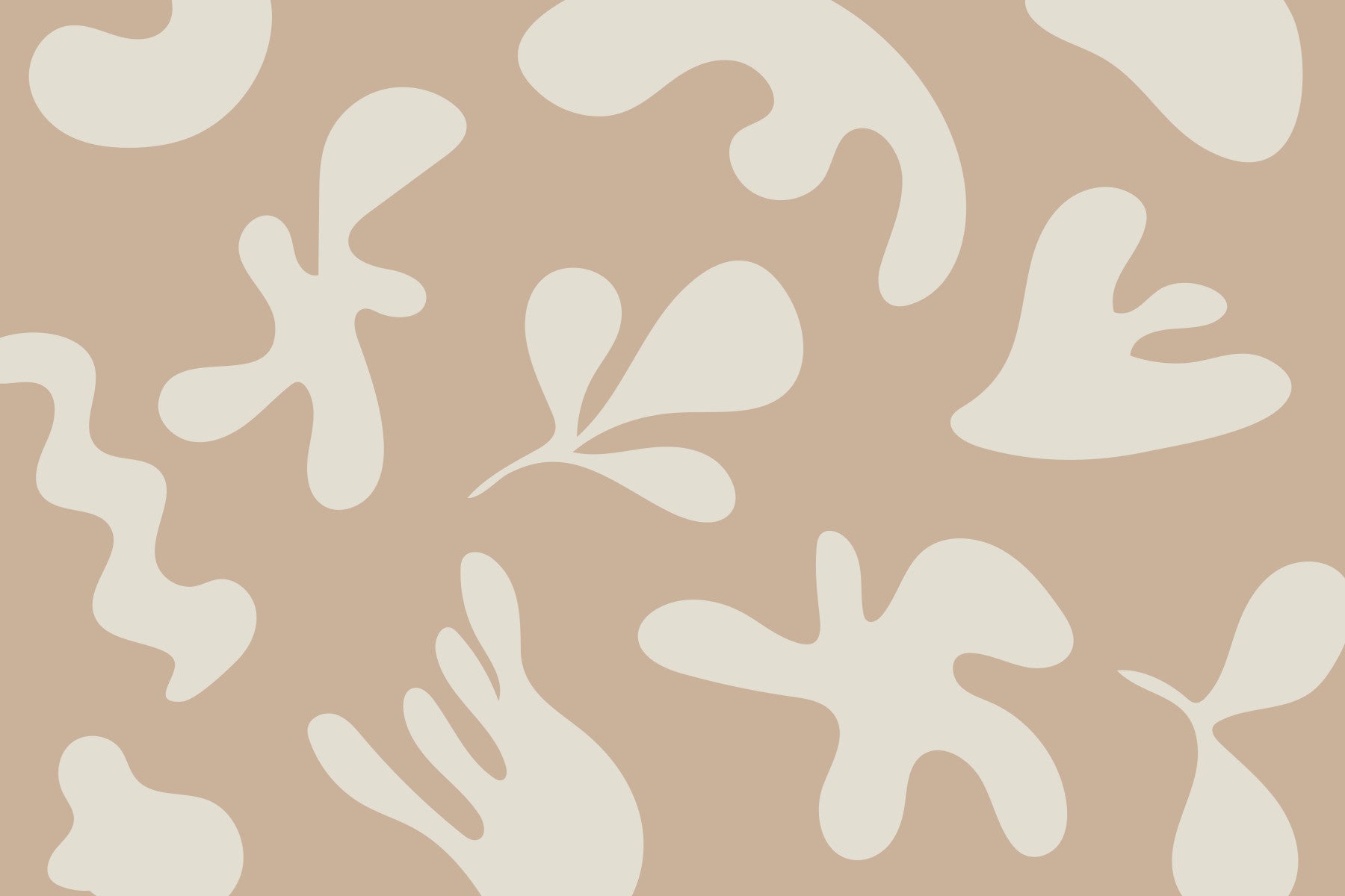 Organic Flow in Beige Wall Mural in your room — zoomed