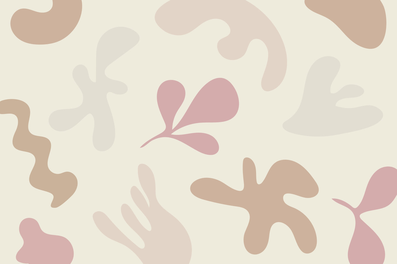 Organic Flow in Muted Tones Wall Mural in your room