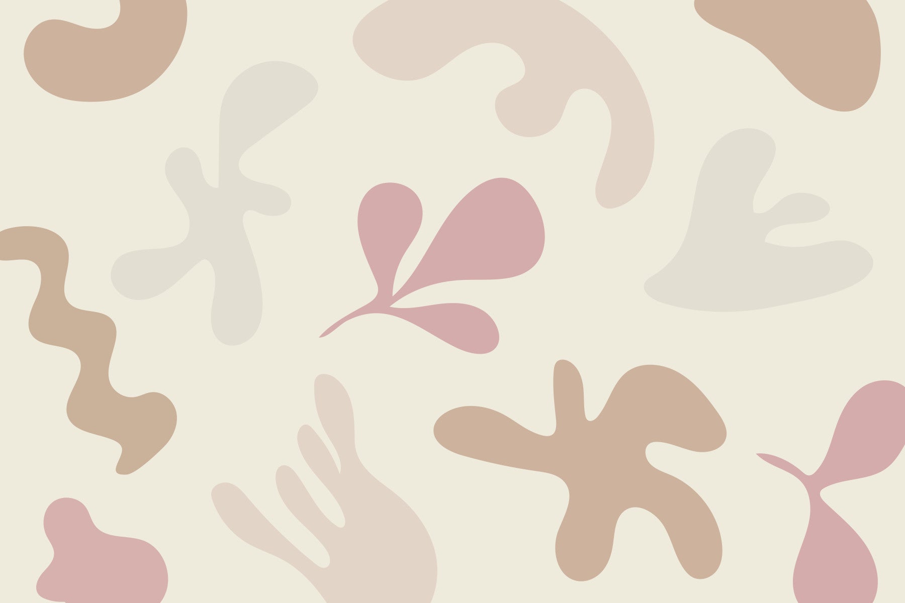 Organic Flow in Muted Tones Wall Mural in your room — zoomed