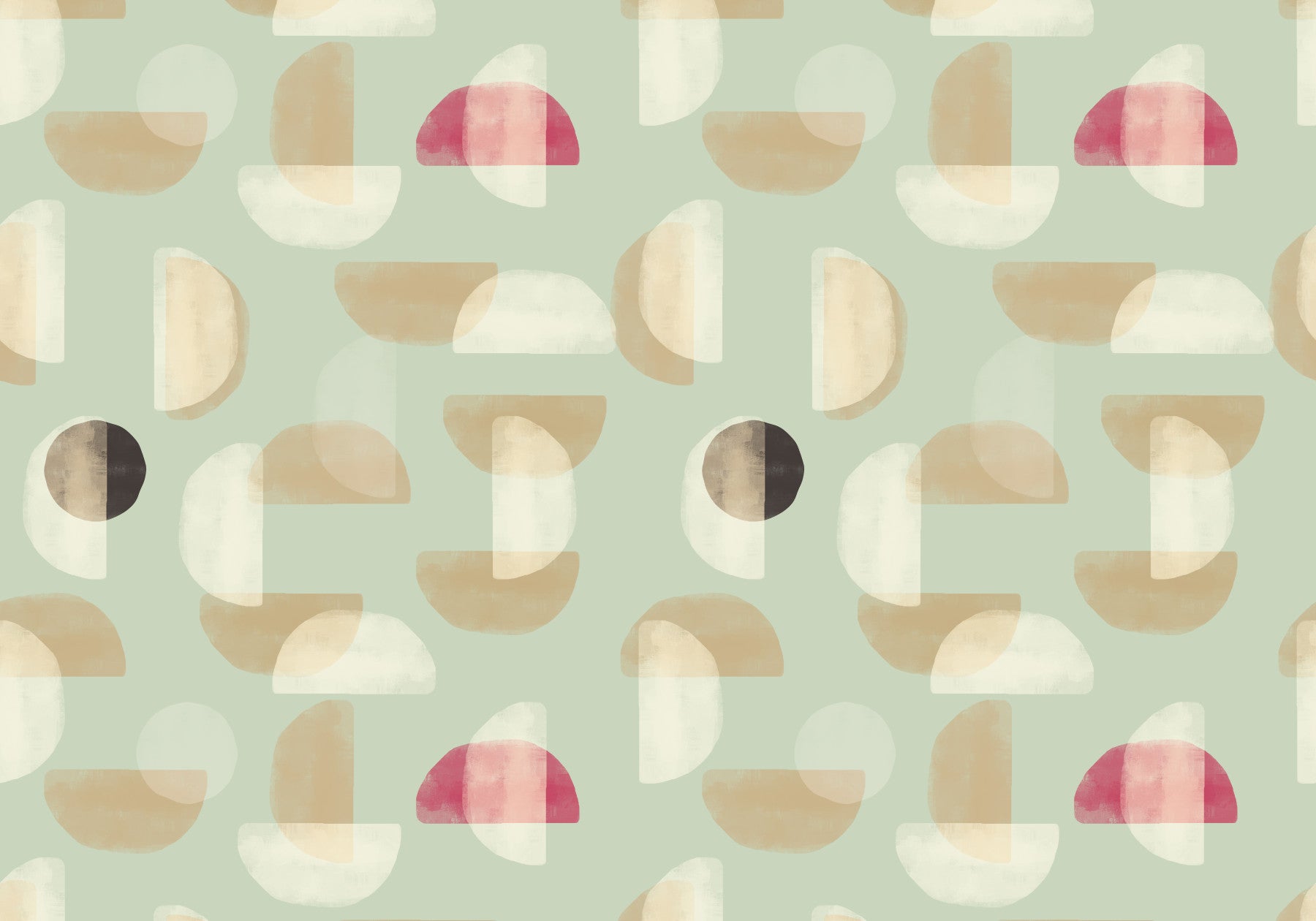 Soft Modern Shapes Wall Mural