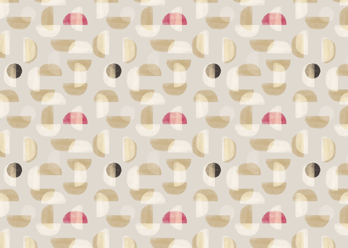 Abstract Whispering Shapes Wall Mural in your room — zoomed