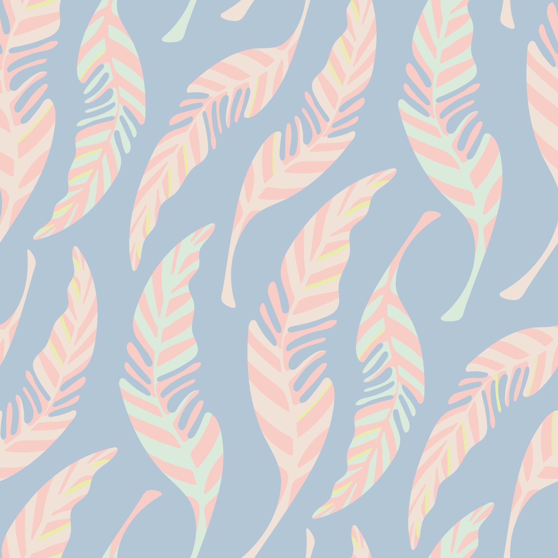 Light As A Feather Spring Cottagecore Feathers Pastel Pink Blue Wallpaper⁠