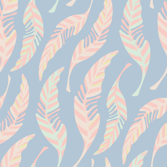Light As A Feather Spring Cottagecore Feathers Pastel Pink Blue Wallpaper⁠
