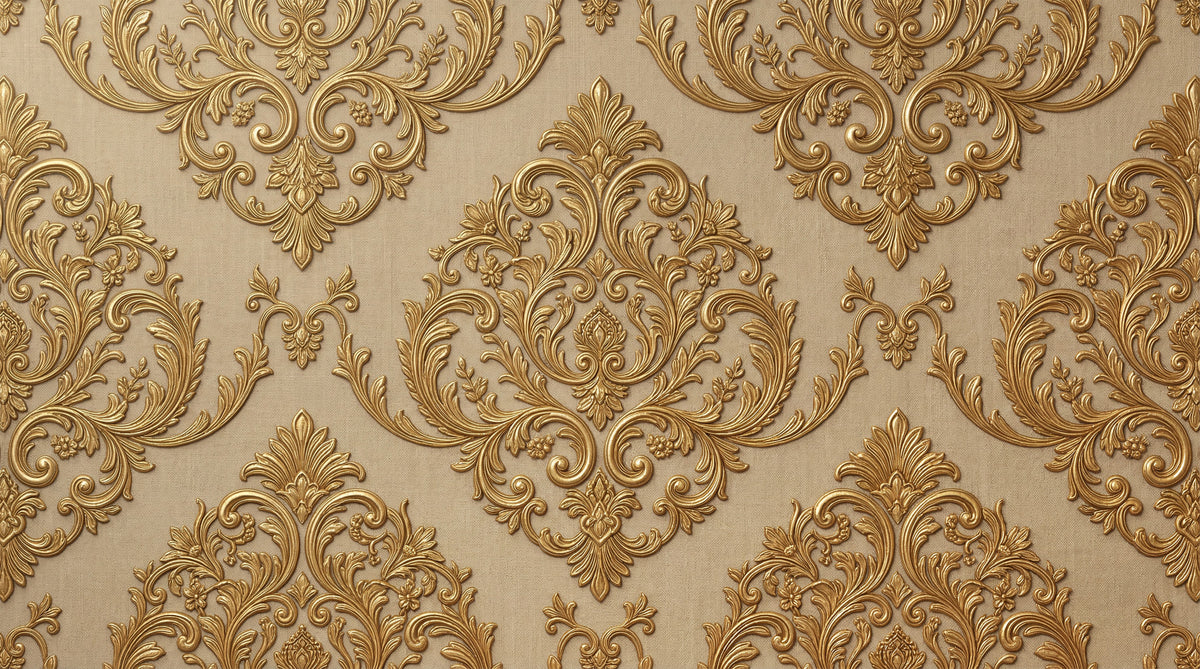 Gilded Grandeur Pattern Wall Mural in your room