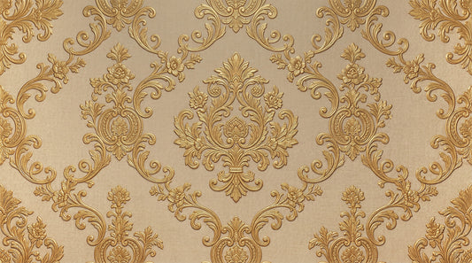 Gilded Floral Elegance Wall Mural