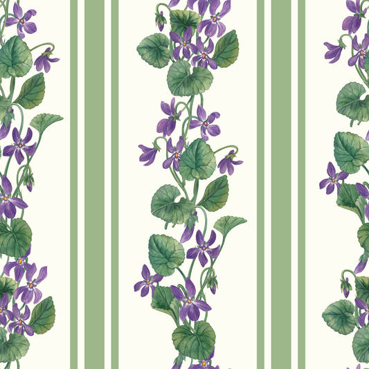 Stripes and violets/ green and violet Wallpaper⁠