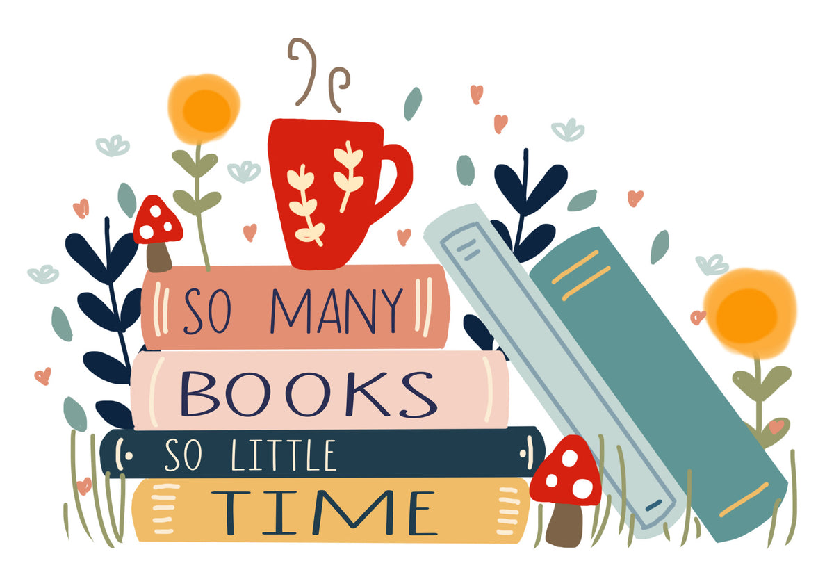 So Many Books, So Little Time Wall Mural in your room — zoomed