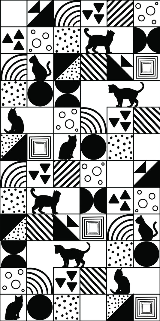 Monochrome Cat Maze Wallpaper⁠