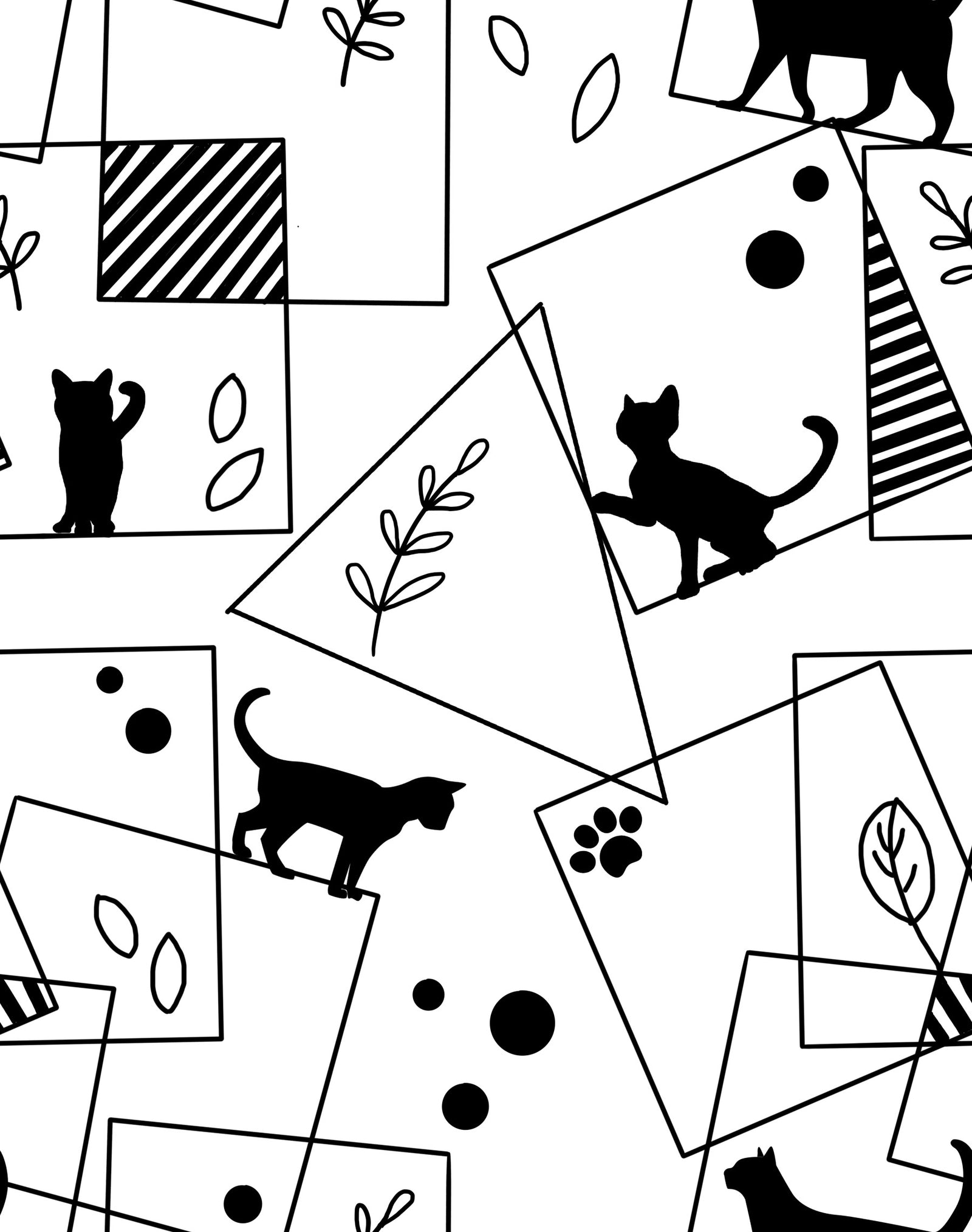 Geometric Cats Wallpaper⁠