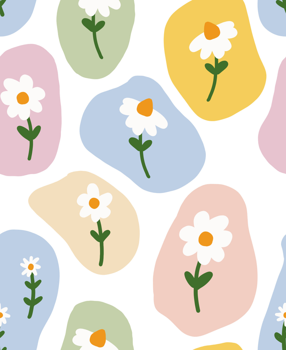 Pastel Daisy Pebbles Wallpaper⁠ in your room