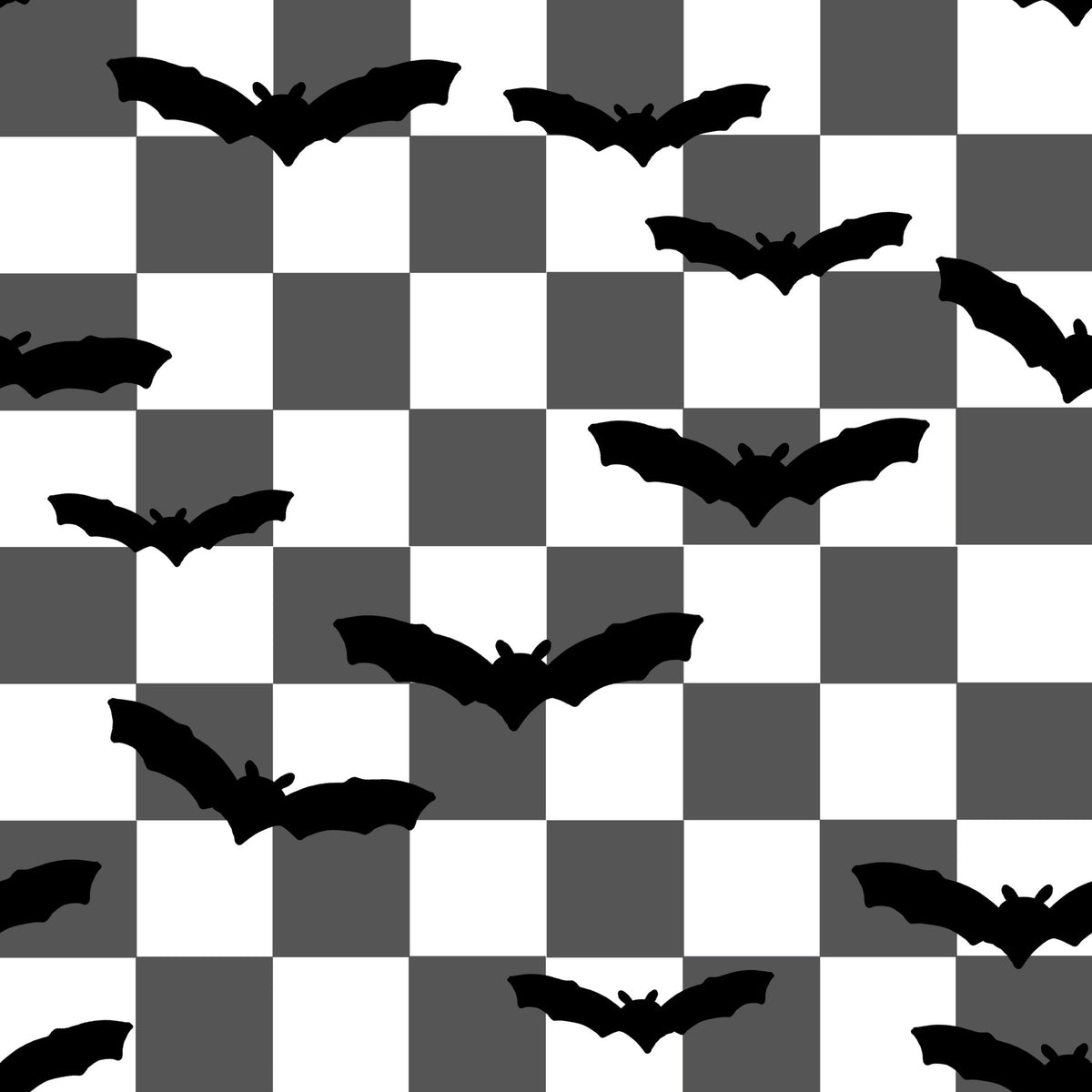 Monochrome Bats Checkerboard  Wallpaper⁠