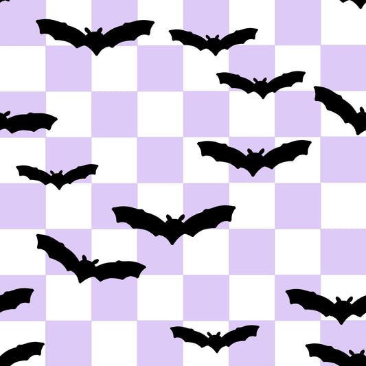Checkered Bats in Purple Wallpaper⁠