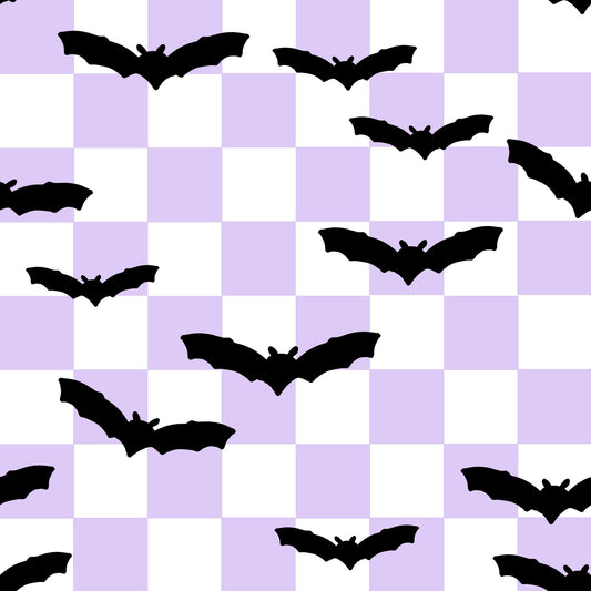 Checkered Bats in Purple Wallpaper⁠