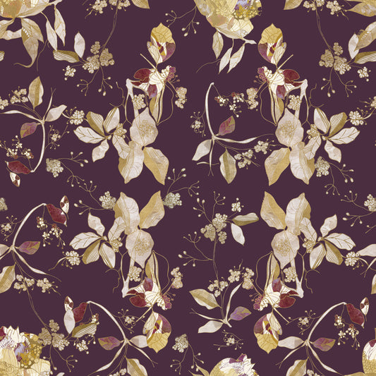 Plum Botanical Blossom Wallpaper⁠