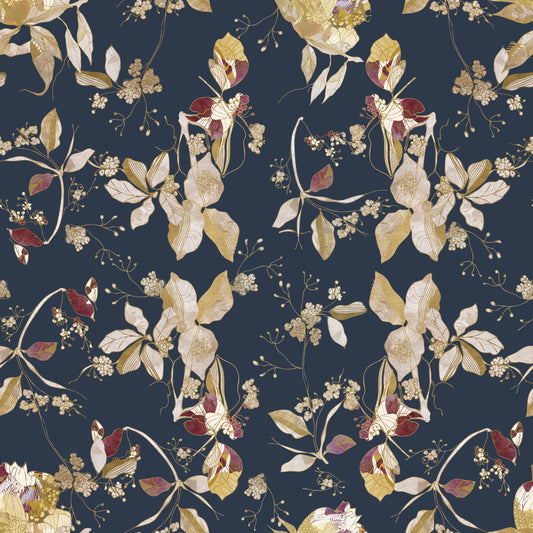 Forest Green Floral Trail  Wallpaper⁠